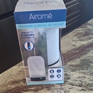 White Frosted Glass Ultrasonic Essential Oil Diffuser